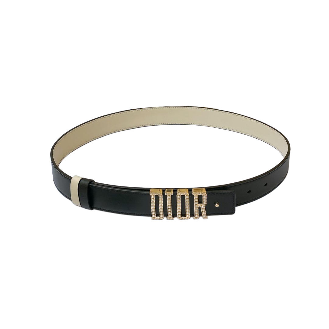 Dior Women' s D-Fence With Pearls Belt In Khaki/White/Brown/Black Calfskin With Gold/Silver Hardware 30mm - 图片 5