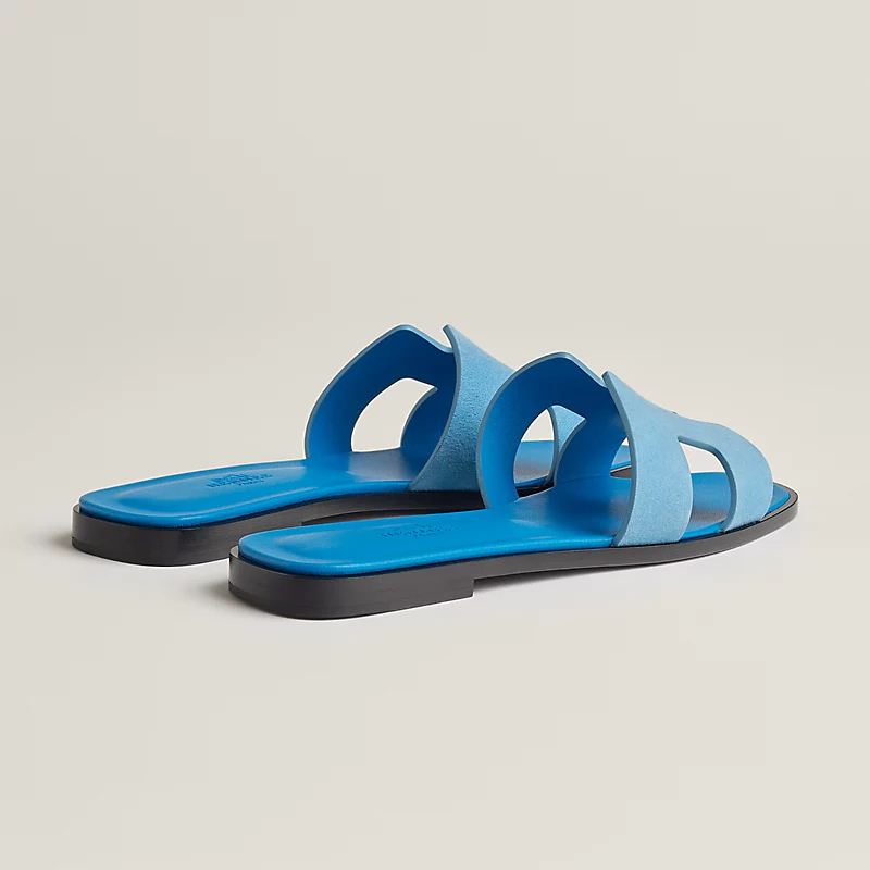 HERMES Oran Blue Slippers - 图片 3
