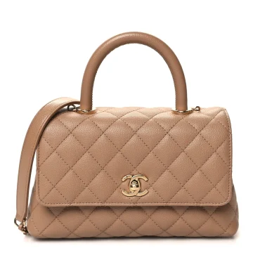 Grade Chanel Mini Coco Handle Bag – Brown Caviar