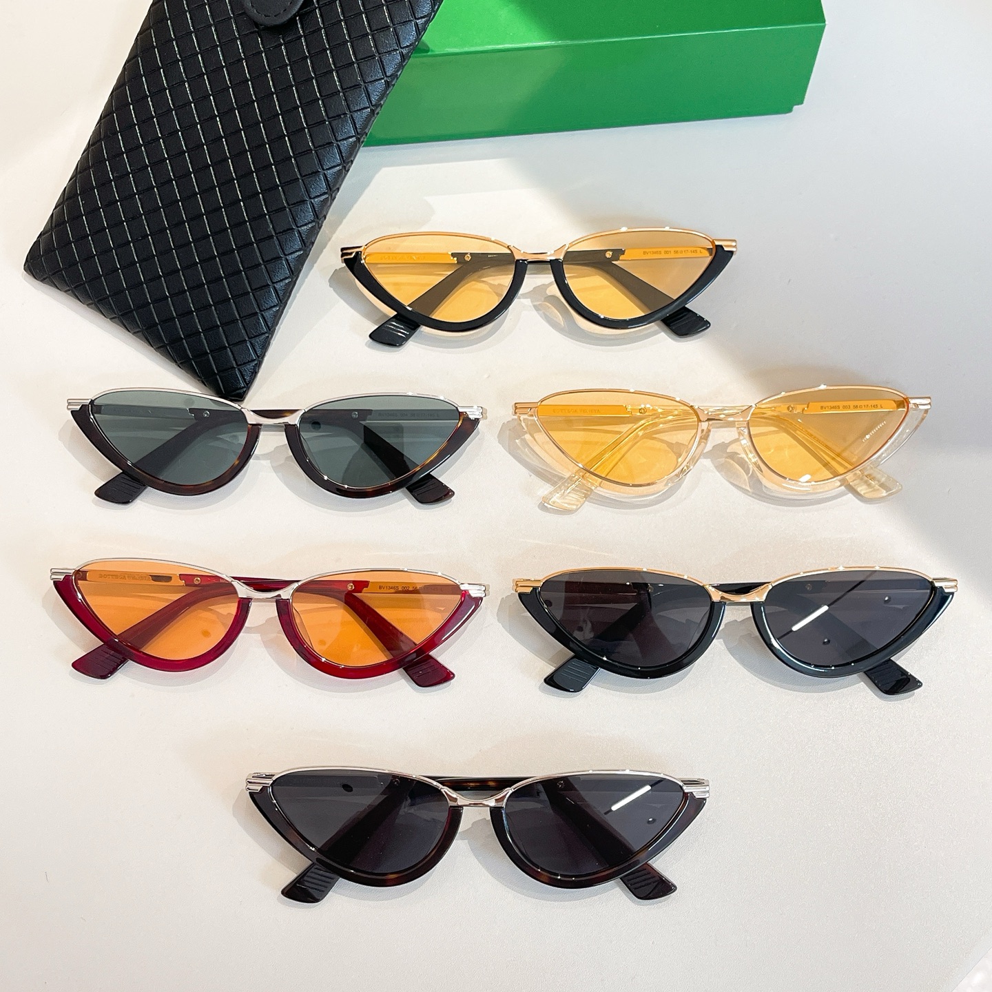 Bottega Veneta glasses grey leopard/black leopard/black gold/black yellow/yellow/red orange color Size 56口17-145 - 图片 8