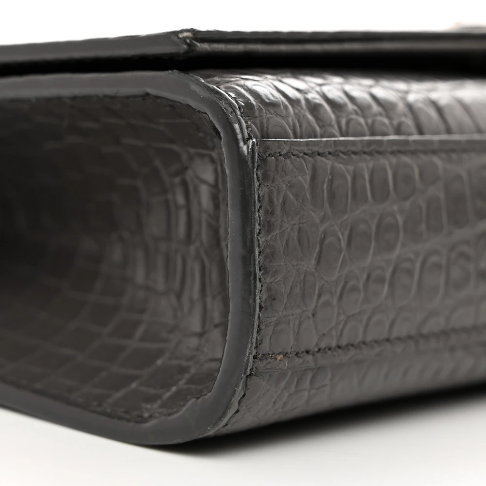 Saint Laurent Medium Kate Tassel Satchel Storm Embossed Classic Monogram Calfskin & Crocodile Leather Silver Hardware - 图片 4