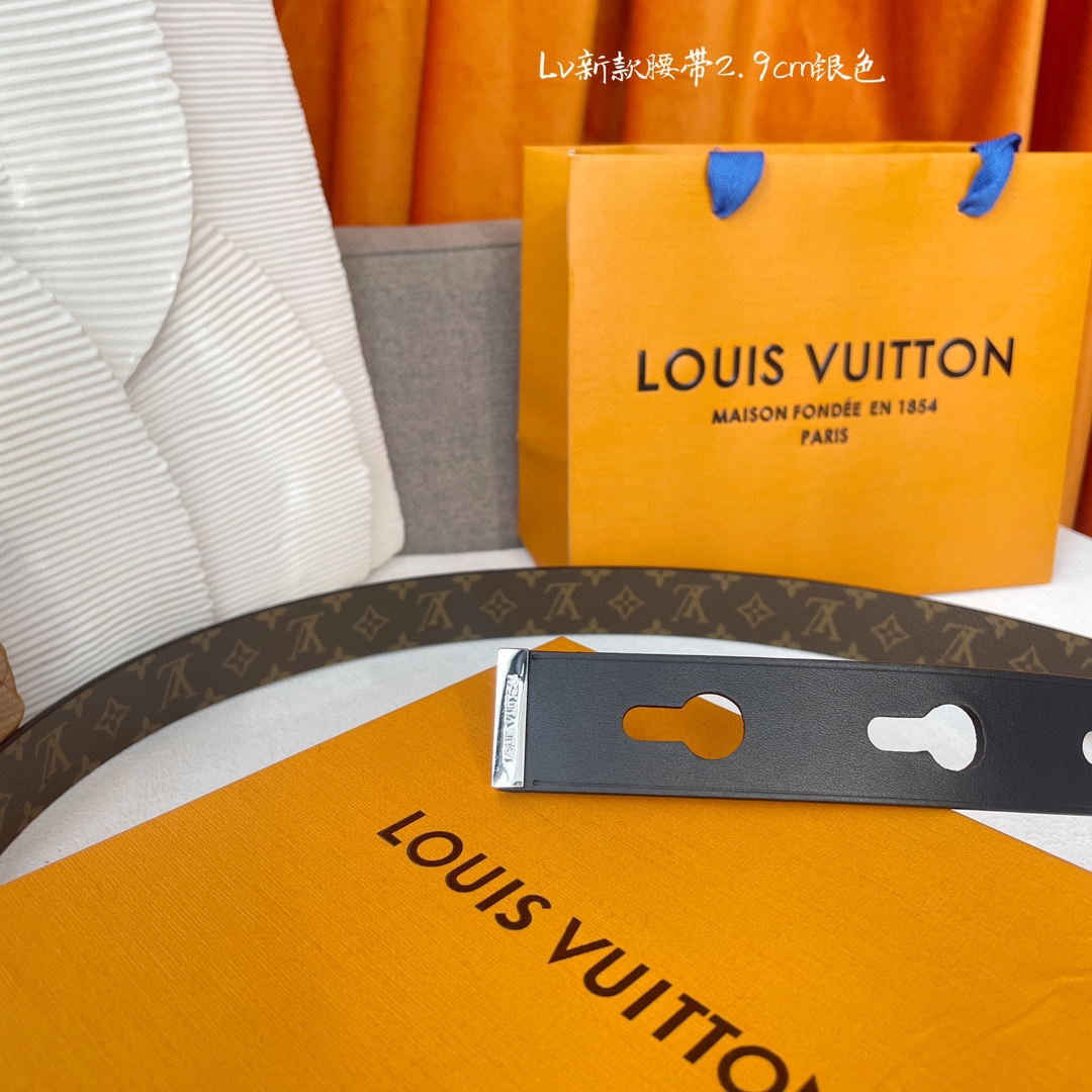 Louis Vuitton Women's Studs Reversible Belt In Black Calfskin And Monogram Canvas With Gold/Silver Hardware 29mm - 图片 5
