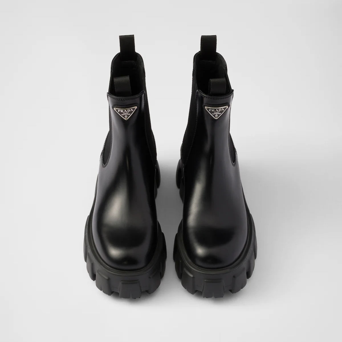 PRADA Black Monolith shiny leather Chelsea boots - 图片 3