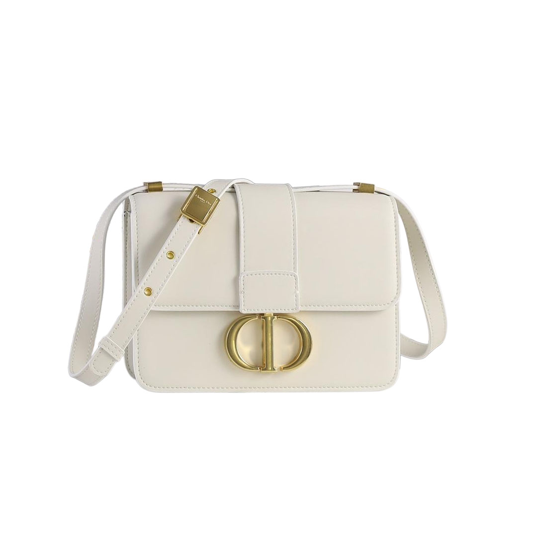 Dior 30 Montaigne Bag In Dark Bronze/Beige/White/Black Box Calfskin Gold Hardware - 图片 7