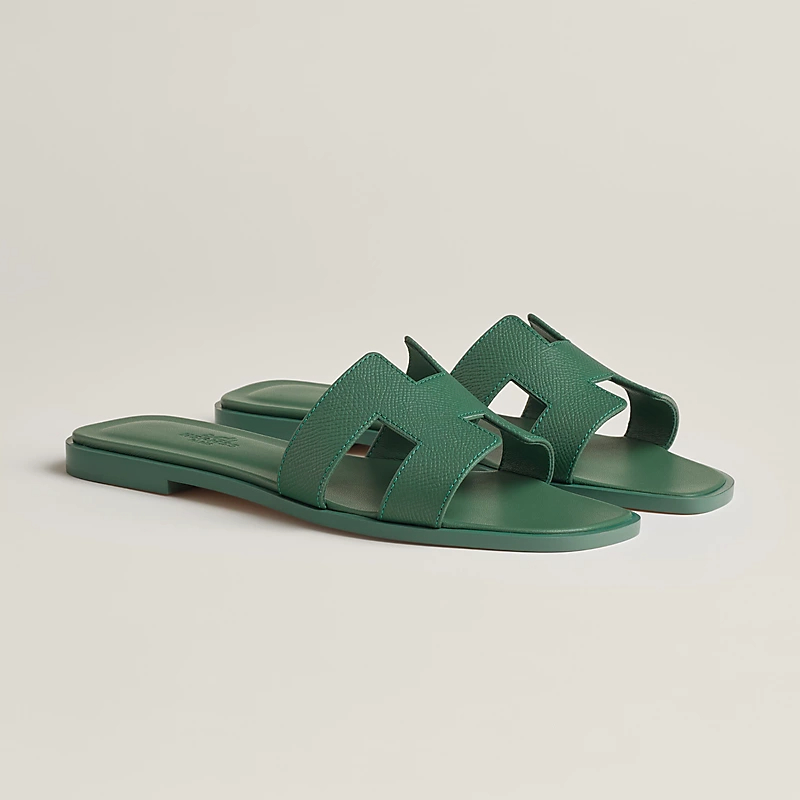 HERMES Oran Green Slippers - 图片 2