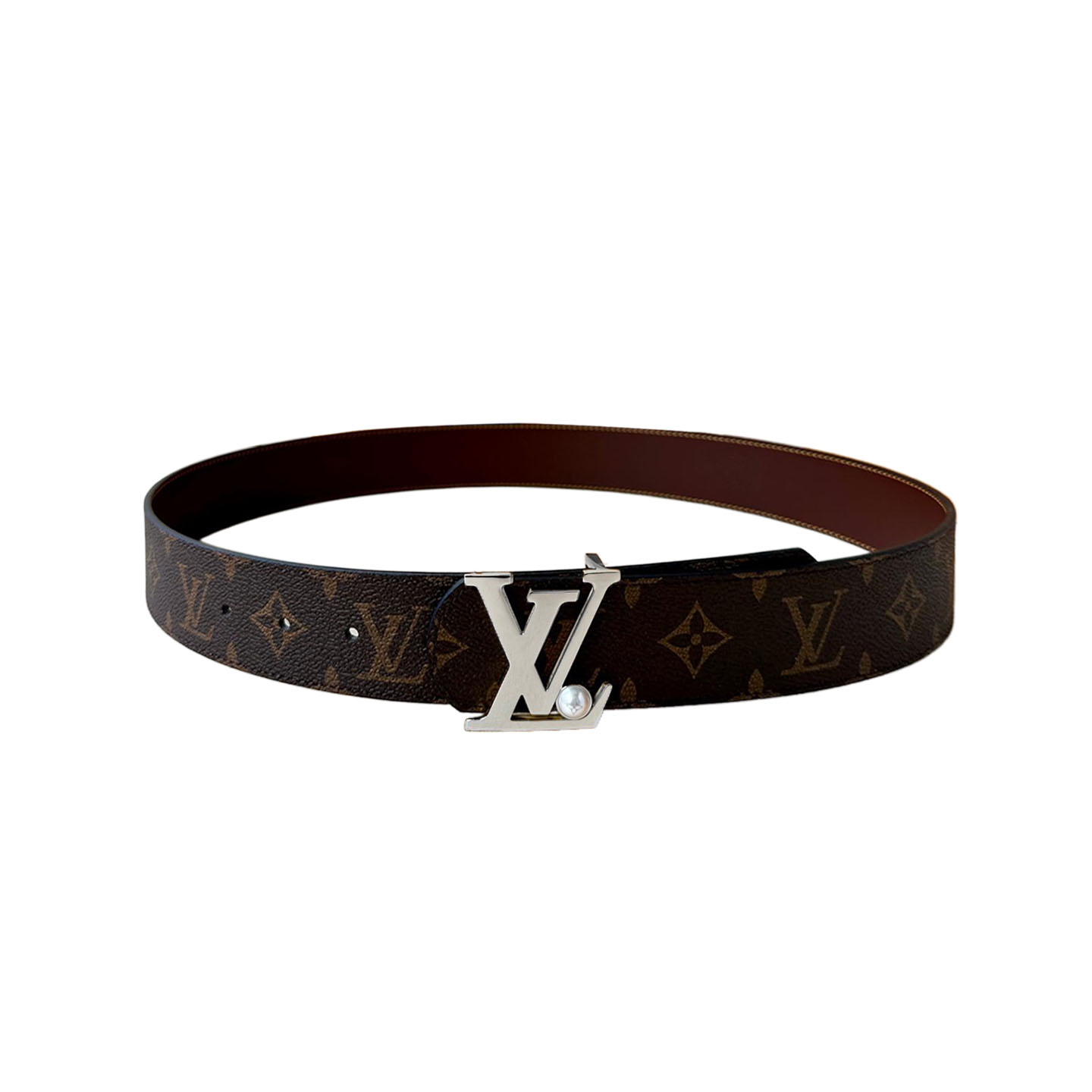 Louis Vuitton Men's Dimension Pearls Reversible Belt In Black/Brown Calfskin And Monogram/Damier Canvas With Gold/Silver Hardware 40mm - 图片 8