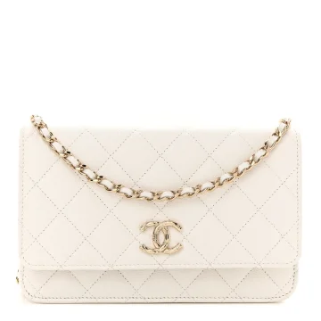 Chanel Wallet On Chain – Small White Quilted Caviar