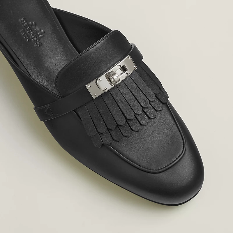 HERMES Oz Mule black Slippers - 图片 4