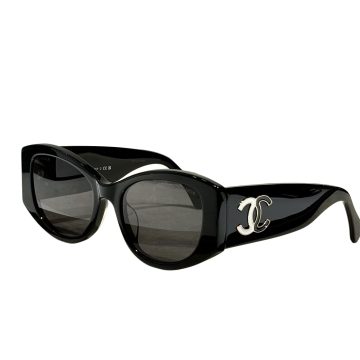 CHANEL glasses black white color size 53口19-145