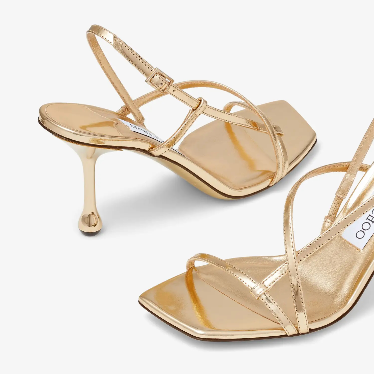 JIMMY CHOO Metallic texture leather high sandals - 图片 4
