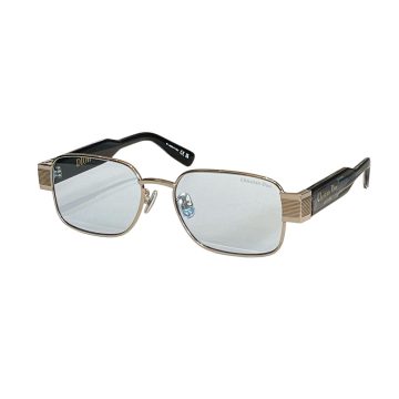 DIOR square frame glasses blue silver/blue light gold/black light gold color Size 54口17-145