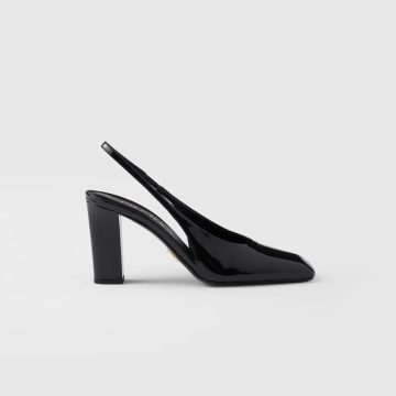 PRADA Patent paint leather Black High Heels Shoes