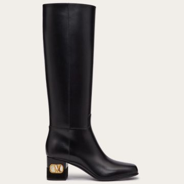 VALENTINO Calf leather boots (heel height 6 cm)