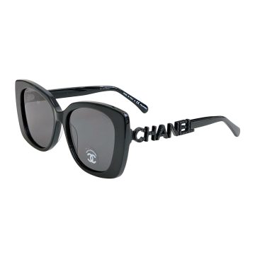CHANEL glasses all black color size 53口17-145