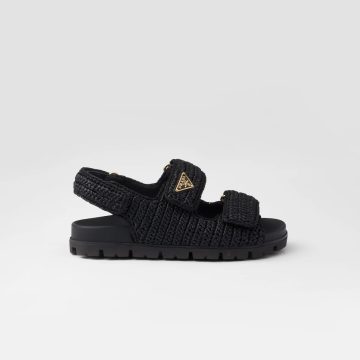 PRADA Black crocheted sandals