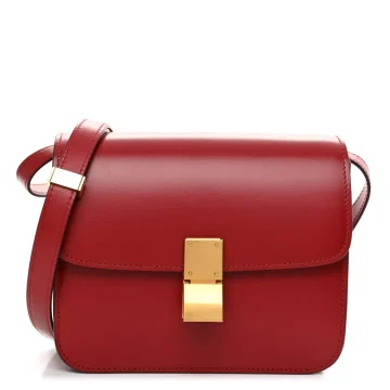 Celine Small Teen Classic Box Flap Bag Red Box Calfskin Leather Gold Hardware