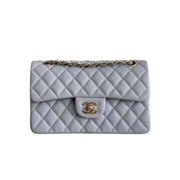 Chanel CF Purple / Green Quilted Caviar Leather Crossbody Bags
