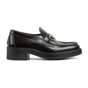Gucci black thick soled loafers
