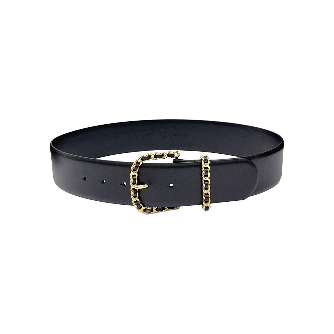 Chanel Chain Buckle Belt In Beige/Pink/Black/Blue Calfskin With Gold Hardware 50mm - 图片 5