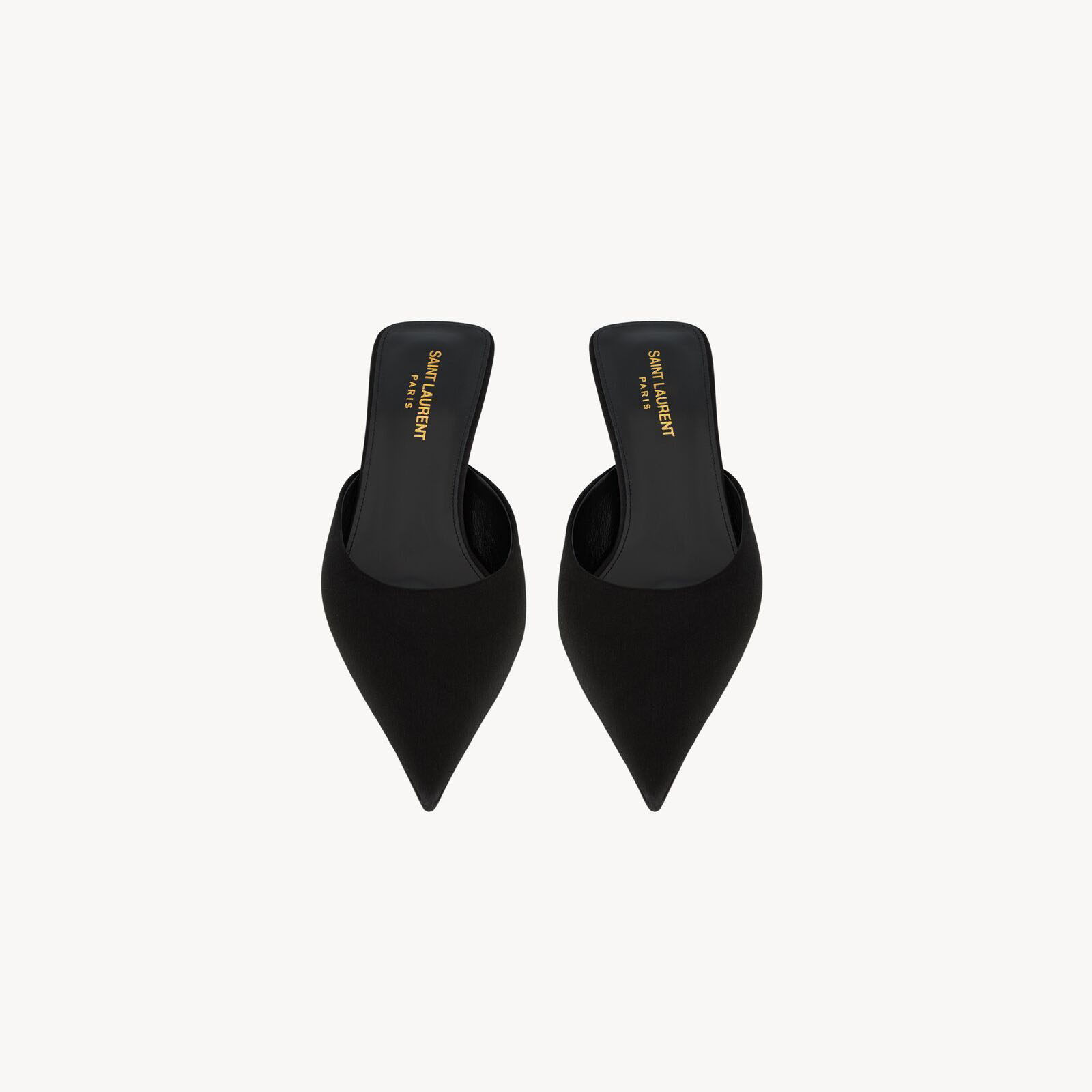 Yves Saint Laurent Black smooth leather pointy sandals high heels slippers - 图片 3