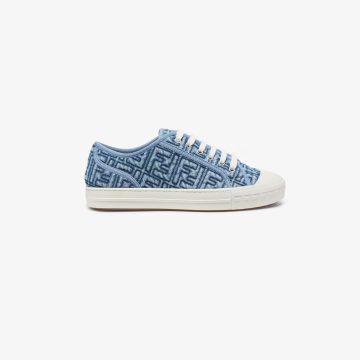 FENDI Blue denim low-top shoes
