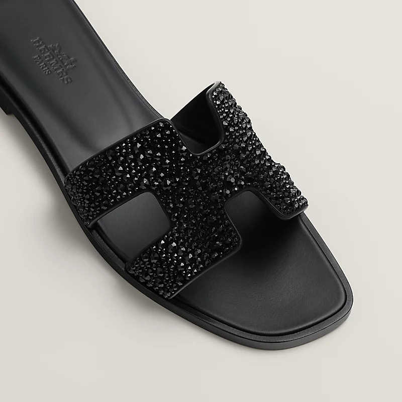HERMES Oran Black Slippers - 图片 4