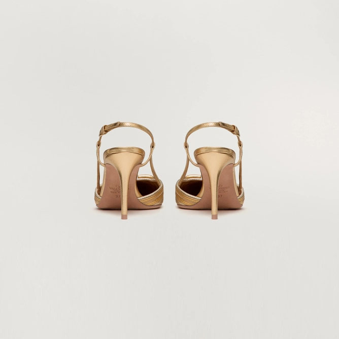VALENTINO Metallic strappy heels (8cm high heel) - 图片 3