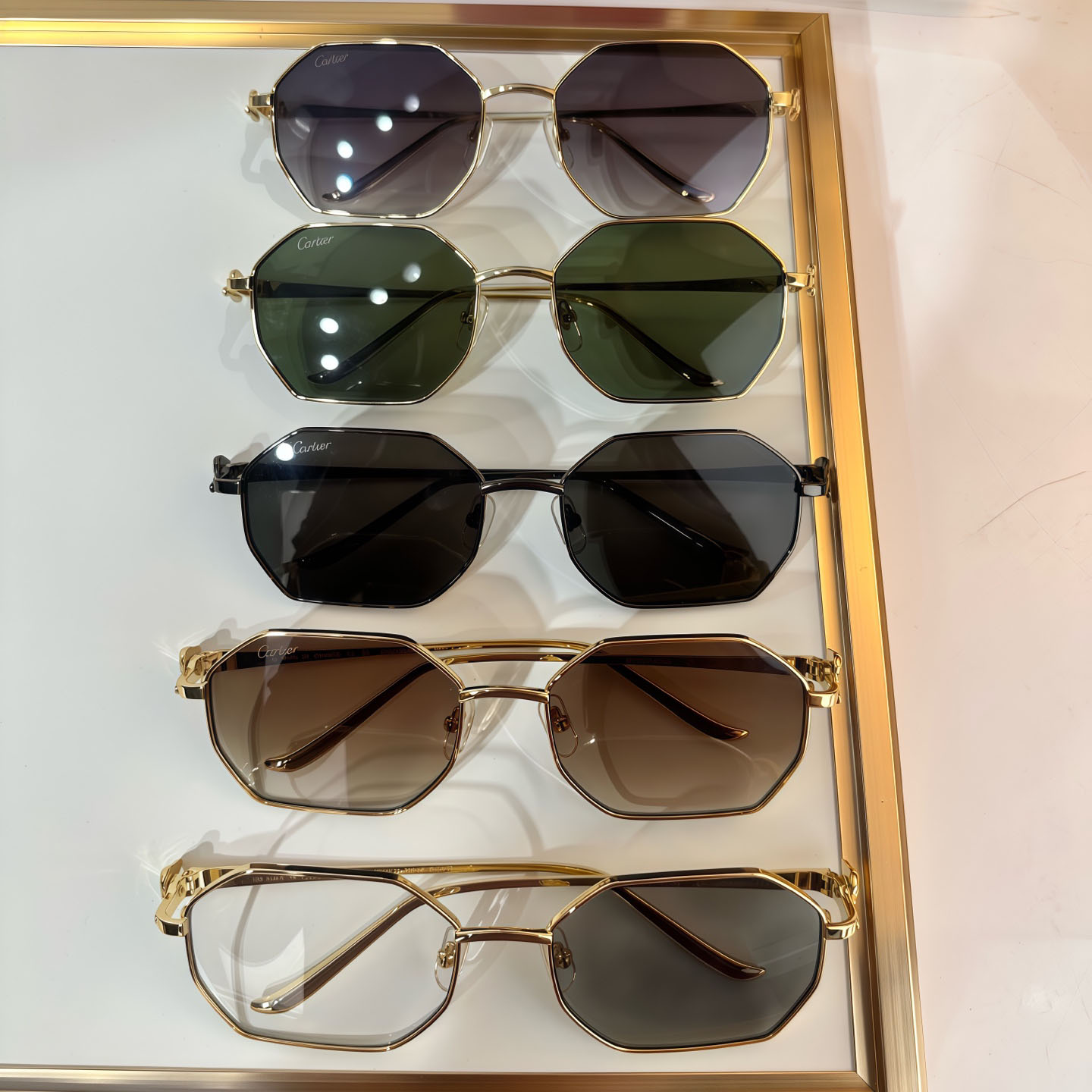 Cartier glasses black/grey/green/transparent grey/brown color Size 58-19-135 - 图片 7