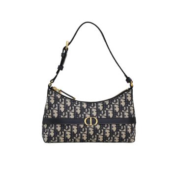 Dior 30 Montaigne Cigale Mini Bag In Blue Dior Oblique Jacquard Gold Hardware