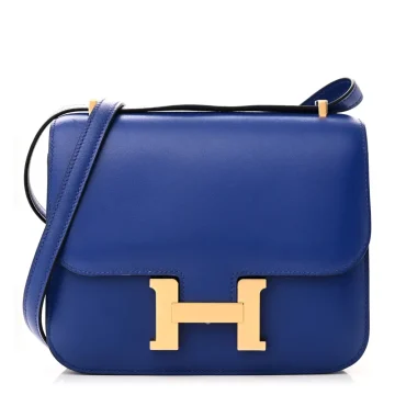 Hermès Constance 18 Bleu Bleu Électrique Tadelakt Leather Gold Hardware