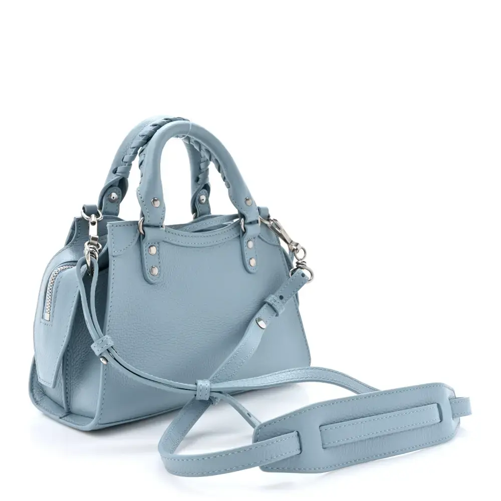 Balenciaga Mini Neo Classic City Blue/Grey Grained Calfskin Leather Silver Hardware - 图片 2