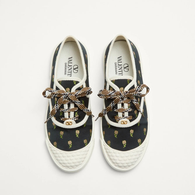 VALENTINO BAY BY BAY Women's floral fabric sneakers - 图片 4