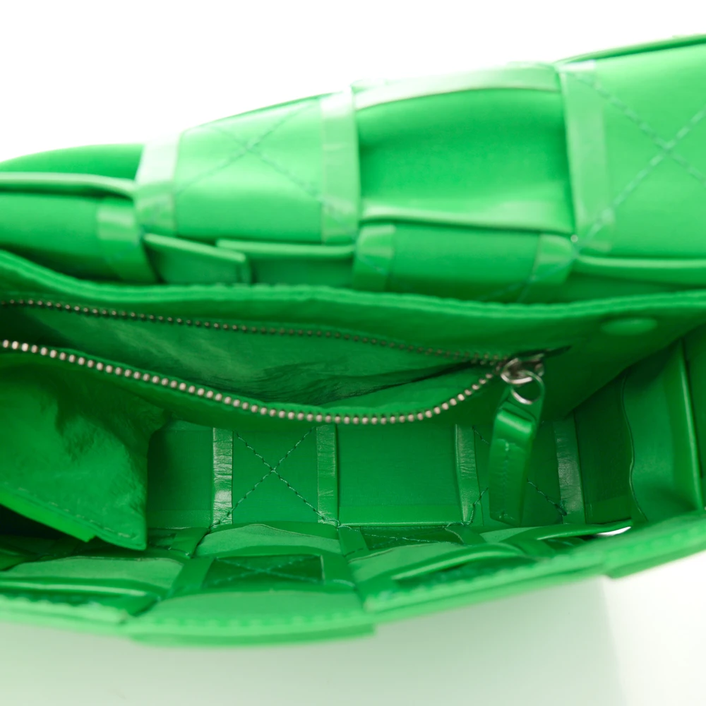 Bottega Veneta Maxi Intrecciato Small Cassette Crossbody Bag Grass Paper Calfskin Leather - 图片 7