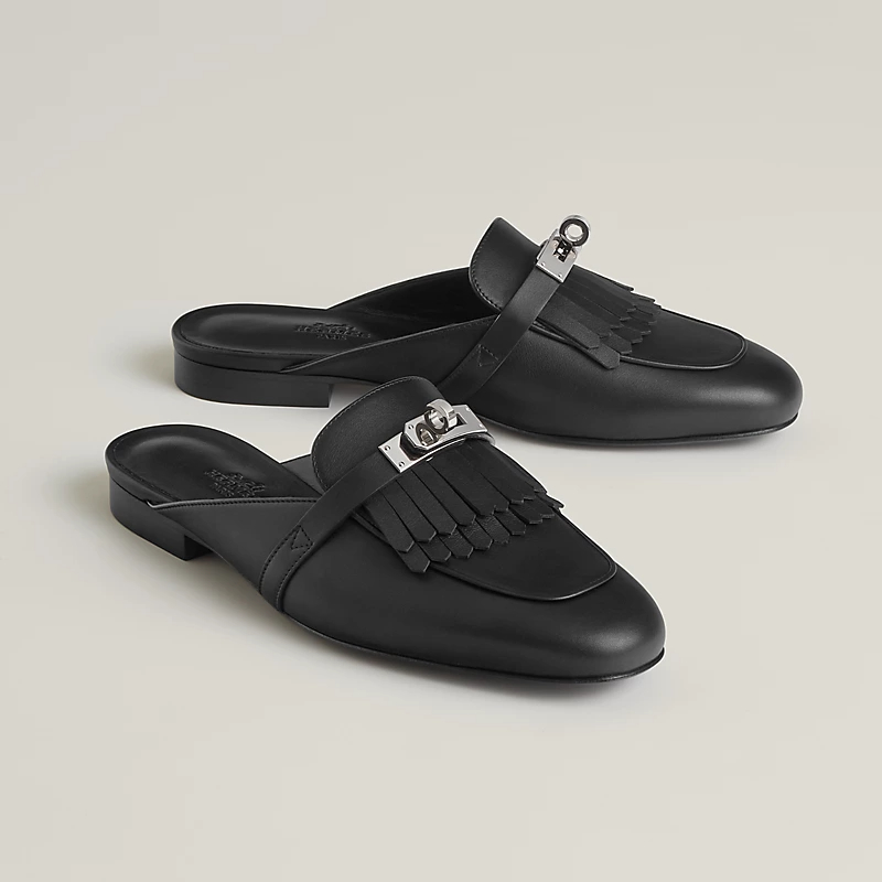 HERMES Oz Mule black Slippers - 图片 3