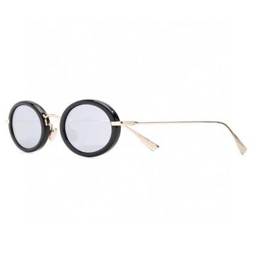 DIOR oval light gold frame glasses black color Size 47-16-145