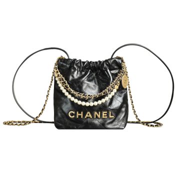Chanel 22bags Black pearl chain Shoulder Bags