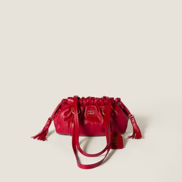 Miu Miu Joie Nappa Quilted Lambskin Leather Red Shoulder Bags