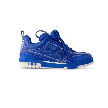 Louis Vuitton Men's blue grain calfskin skateboard sneakers