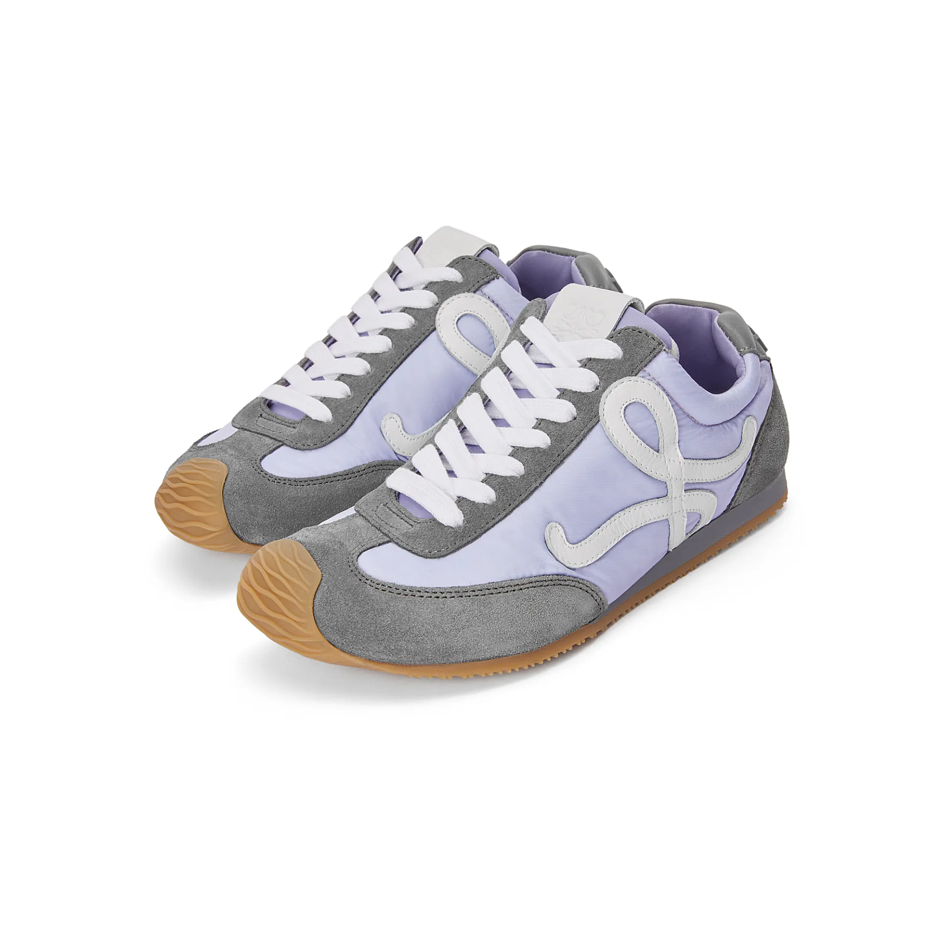 LOEWE Grey Puple Nylon and cow leather Ballet Runn er 2.0 sneakers for women - 图片 3