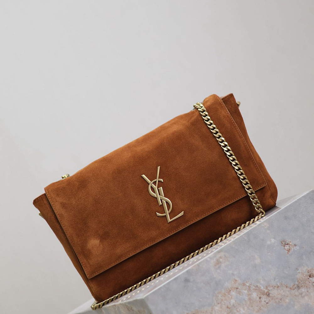 Saint Laurent Khaki Kate Reversible Chain Bag (Suede & Smooth Leather / Suede & Crocodile Pattern) Crossbody Bags - 图片 7