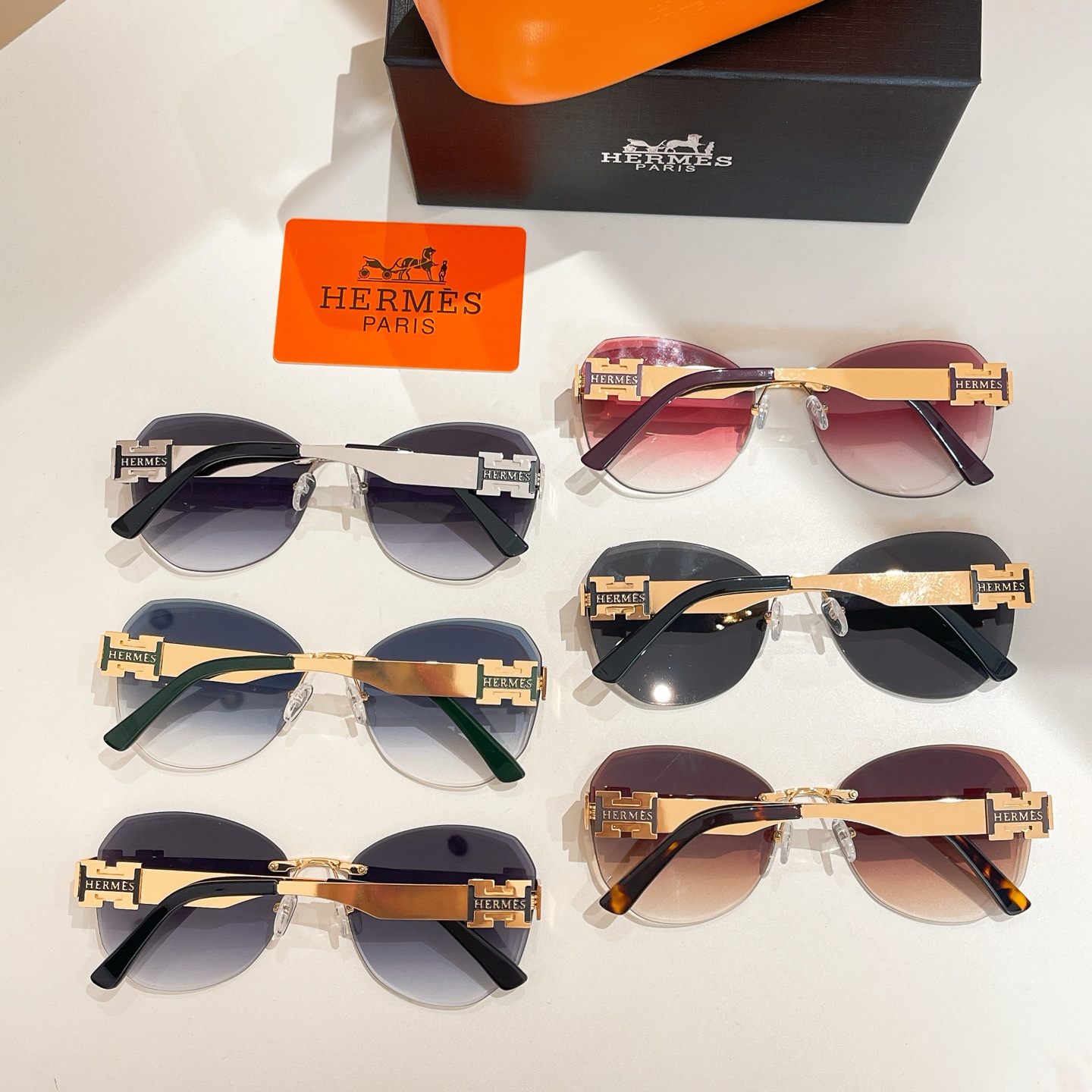 Hermès glasses purple gold/purple silver/black gold/brown/red/blue color Size 60口18-140 - 图片 9