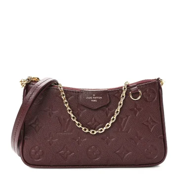 Louis Vuitton Easy Pouch on Strap PM Wine Empreinte Leather