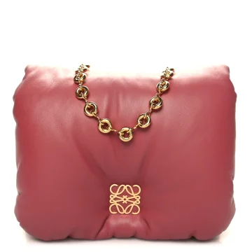 Loewe Goya Puffer Bag Medium Plumrose Lambskin Leather Gold Hardware