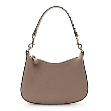 Valentino Garavani Mini Rockstud Hobo Poudre Grainy Calfskin Leather Gold Hardware