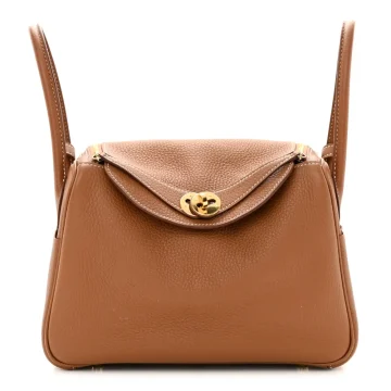 Hermès Lindy 26 Brown Taurillon Clemence Leather Gold Hardware