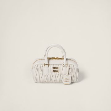 Miu Miu Arcadie matelassé Quilted Lambskin Leather white Top-Handle Bags