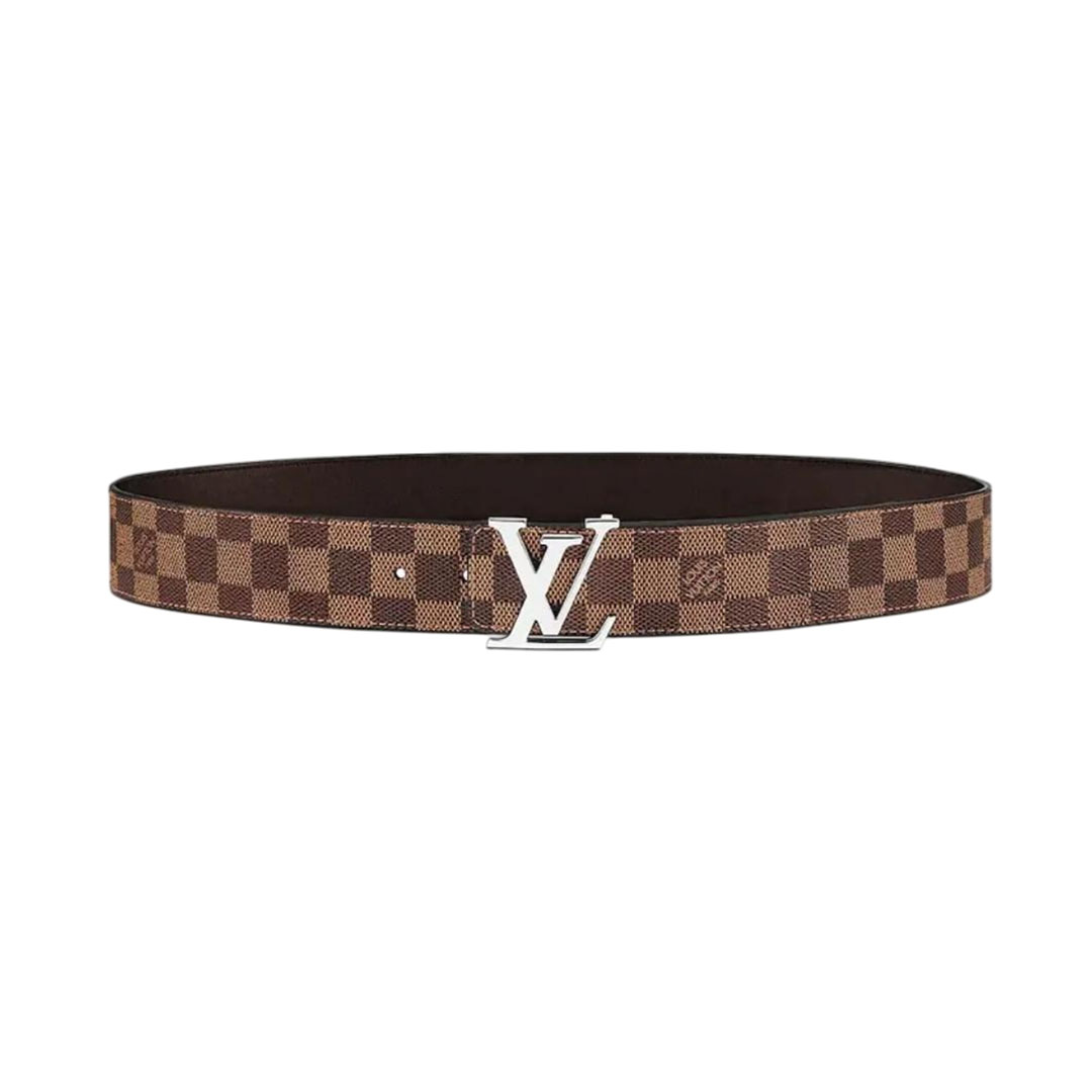 Louis Vuitton Men's Initiales Reversible Belt In Black/Grey/Brown Monogram And Damier Canvas With Silver/Black Hardware 40mm - 图片 9