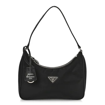Prada Mini Re-Edition 2005 Bag Black Tessuto Nylon & Saffiano Leather Silver Hardware
