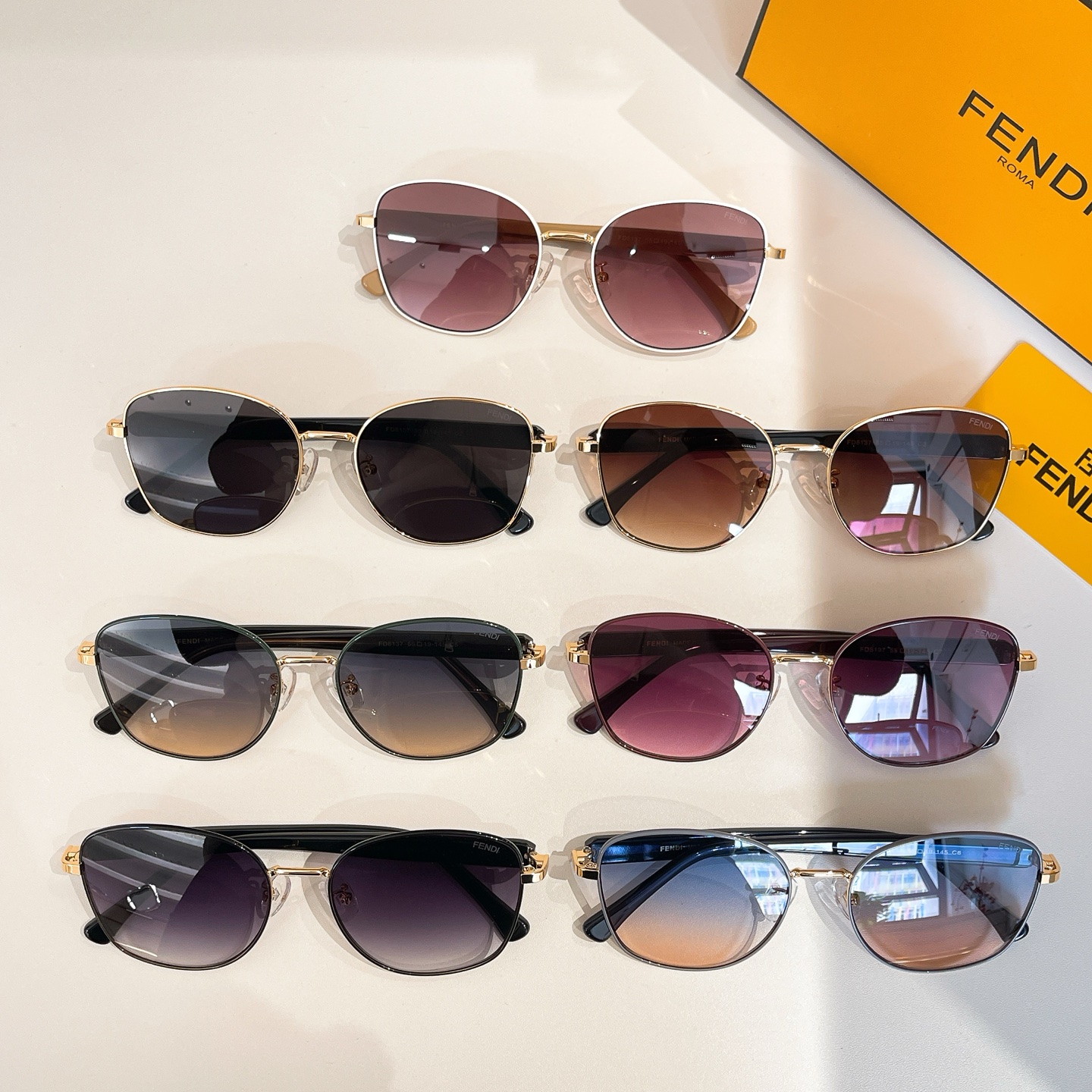 Fendi Butterfly glasses black gold/grey black/green black/eggplant/white/purple/brown color Size 55口19-145 - 图片 8