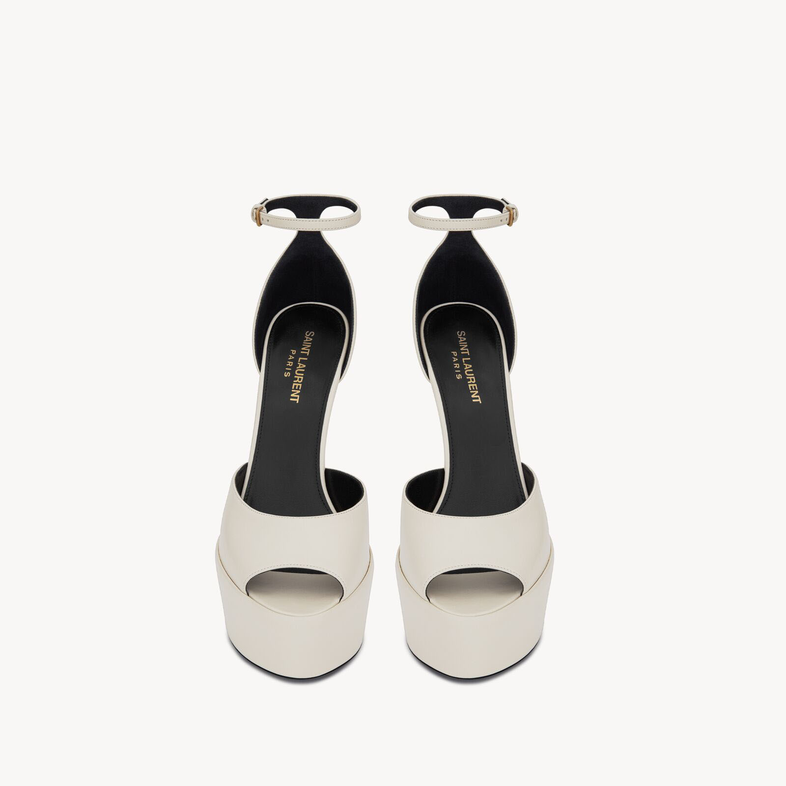 Yves Saint Laurent white leather platform sandals - 图片 3